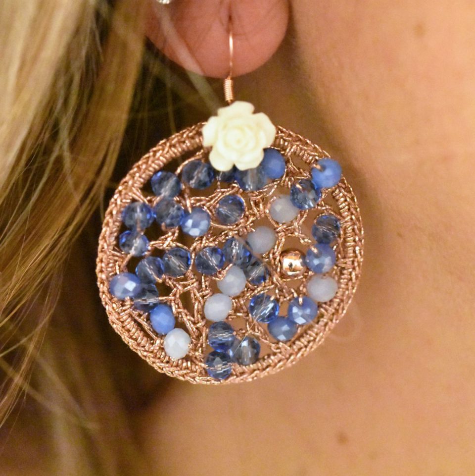 ORECCHINI CRSTAL BLU