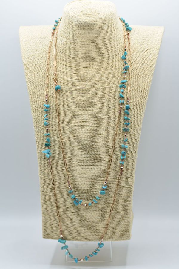 COLLANA TURCHESE CON CATENELLA